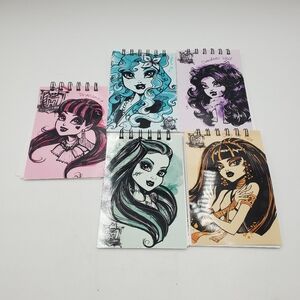 Monster High Dolls Spiral Bound Memo Pad - Lot Of 5 Mattel 2011